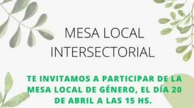 Este jueves habrá una charla abierta a la comunidad con la Mesa Local de Género