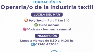 Últimos días para sumarse al taller de formación en Operario/a de la industria textil