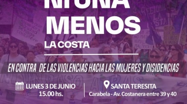 Ni Una Menos: Habrá una marcha y un acto en Santa Teresita